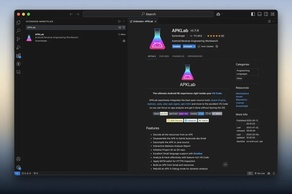 APKLab - VS Code - Extensions