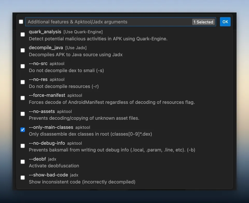 features and arguments